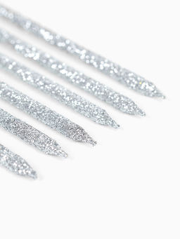 Цена за 2 шт. Свечи для торта «Твой день», 6 шт, серебро