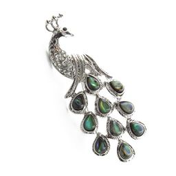 Брошь перламутр "Павлинчик" гелиотис