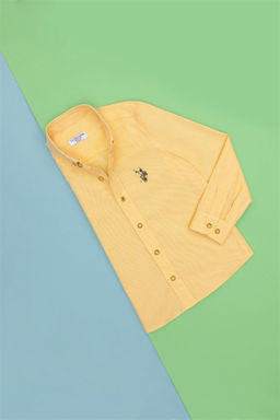 U. S. Polo Assn Желтая базовая рубашка с длинным рукавом для мальчика - U.s. polo assn фото 5