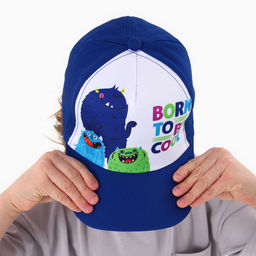 Кепка детская для мальчика Born to be cool, цвет синий, р-р 52-54, 5-7 лет