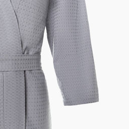 Халат вафельный женский Экономь и Я рукав 3/4, размер 42-44, серый, 100% хлопок, 200 г/м²