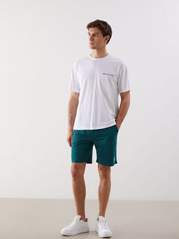 Bisiklet Yaka K?sa Kollu Bask?l? Penye Erkek Ti??rt