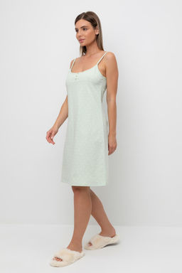 Е 10017/пастельно-зеленый,горошек сорочка жен