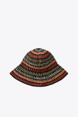CONTRAST MIXED BRAIDED BUCKET HAT - Zara фото 3