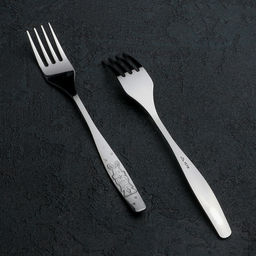 Цена за 6 шт. Вилка детская столовая «Антошка», длина 17.5 см, толщина 2 мм, нержавеющая сталь, серебристая