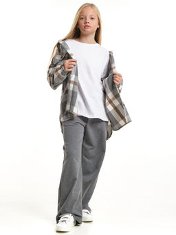 Брюки для девочки палаццо 22-8027 кофе - Mini maxi фото 25