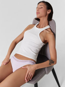 Цена за 2 штуки! Трусы женские слипы в сиреневую полоску сиреневая полоска 412344 - Mark formelle фото 7