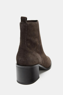 SPLIT SUEDE BLOCK HEEL ANKLE BOOTS - Zara фото 14