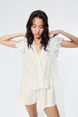 Blusa con inserciones de encaje - H&m фото 6
