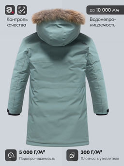 Парка зимняя мужская с капюшоном и мехом енот зеленого цвета 9537-1Z - Valianly фото 21