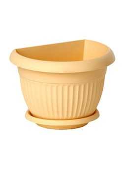 Кашпо ЛИВИЯ настенное D220мм, Белая глина 22х16х17 ("М-пластика") (М 3111)