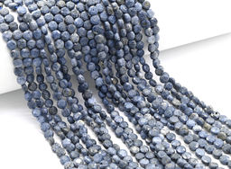 Синий коралла Акори таблетка с гранями 6*6мм, 37см, 60 бусин Радуга камня