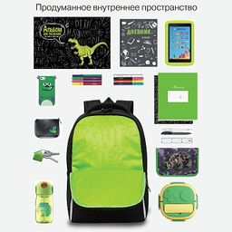 Рюкзак школьный с картхолдером на держателе GRIZZLY