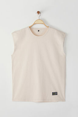 Ta_ Oversize/Geni_ Kesim Eskitme/Soluk Efekt Etiket Detayl_ T-Shirt/Atlet TMNSS25AL00001 - Trendyolmilla фото 2
