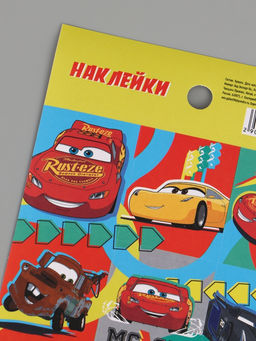 Цена за 10 шт. Наклейки бумажные «Машинки», c раскраской на обороте, 11 × 15.5 см