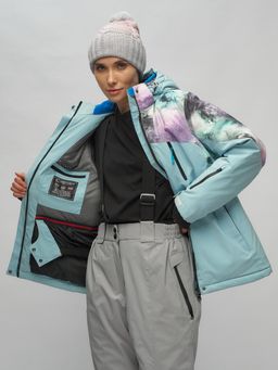 Горнолыжный костюм женский большого размера голубого цвета 02263Gl - Chunmai фото 17