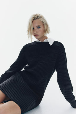 Vestido en punto de canale con escote barco - H&m фото 2