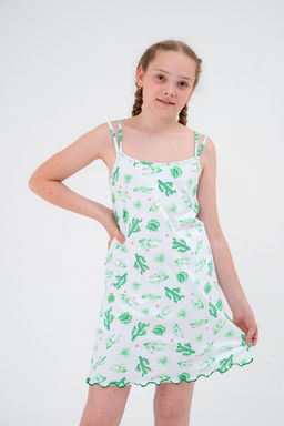 Ночная сорочка подростковая из кулирки Оливия кактус