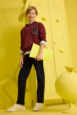 Oversize Geni_ Kal_p Kap__onlu Okul Sweatshirt Erkek _ocuk - Defacto фото 2