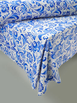 Рогожка Гжельский узор цв.серый меланж, ш.1.5м, хлопок-100%, 170гр/м.кв - Купава фото 4