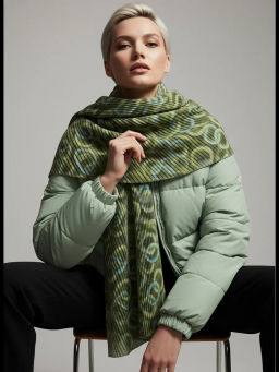 Большой, мягкий, тонкий и очень нежный двусторонний палантин с рисунком. - Tantino фото 17