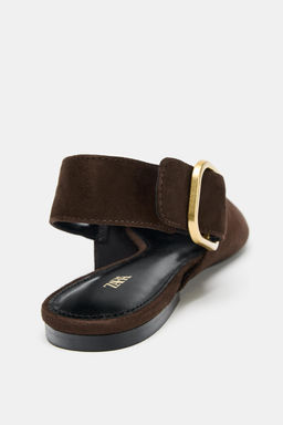 SUEDE SLINGBACK SHOES - Zara фото 5