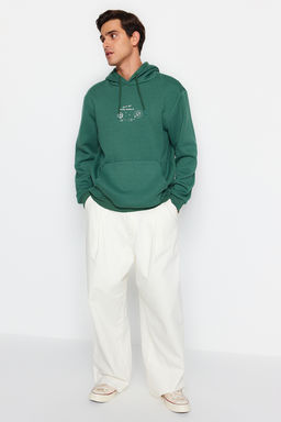 TRENDYOL MAN Siyah Regular/Normal Kesim Uzay Nak?sl? Kapusonlu Ici Polar/S?cak Tutan Sweatshirt TMNAW24SW00101 - Trendyolmilla фото 2