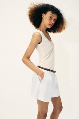DARTED BERMUDA SHORTS WITH BELT - Zara фото 4