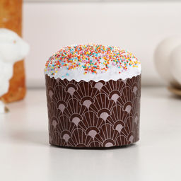 Цена за 2400 шт. Форма для выпечки кулича бумажная Деко-про «Арт-Нуво», одноразовая, 6×4.5 см, коричневая