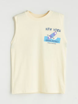 Bisiklet Yaka New York Bask?l? Erkek ?ocuk Atlet