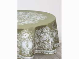 07с24- ЯК Скатерть D-178 "Цветы" цв. оливковый