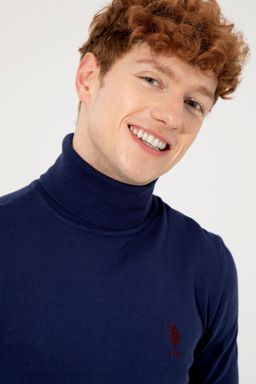 Мужской синий трикотажный свитер Basic - U.s. polo assn фото 4