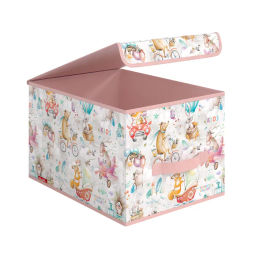 VAL KTRP-BOX-LM Короб стеллажный с крышкой, большой, 30*40*25 см, розов., ПУТЕШАСТИКИ, шт