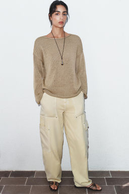 JEANS Z1975 BARREL TIRO MEDIO CARGO / Crudo medio