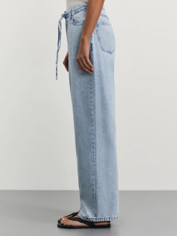 Джинсы wide leg с регулируемым поясом / Zarina  фото 3