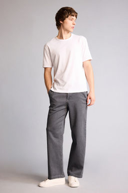 Yumu_ak Dokulu Wide Leg Jean Pantolon