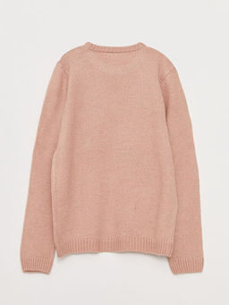 Bisiklet Yaka Desenli Uzun Kollu K?z ?ocuk Triko Kazak - Waikiki фото 2