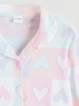 G?mlek Yaka K?z ?ocuk Pijama Tak?m?