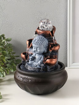 Фонтан настольный с подсветкой «Будда - мудра», 16×16×22 см