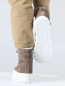 Ботинки 216.212131w. коричневый капучино замша/Шерсть