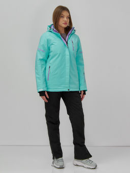 Горнолыжная куртка женская зимняя бирюзового цвета 01_1Br - Chunmai фото 12