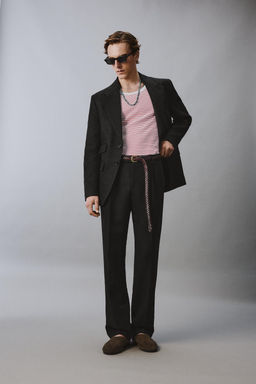 PANTAL?N TRAJE TWILL 100% LINO AARON LEVINE X ZARA / Negro