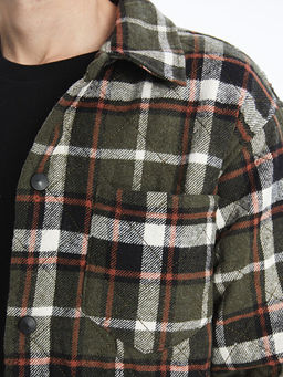 Regular Fit Uzun Kollu Ekose Erkek G?mlek Ceket