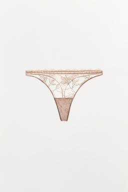 TANGA BORDADOS FLORES / Rosa palo - Zara фото 4