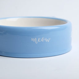Миска керамическая Голова кота 150 мл - 12.512.54 см, голубая/белая - Пижон фото 6