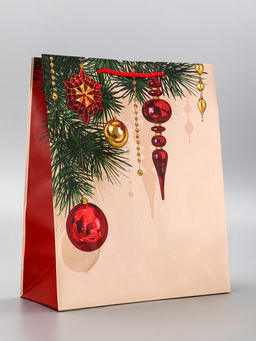 Цена за 2 шт. Пакет подарочный новогодний ламинированный, «Атмосфера Нового Года», 26×12×32 см