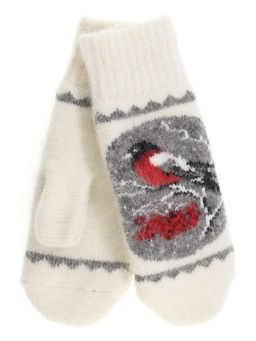 Варежки женские Снегирь в рамке КРУГ 3445-1