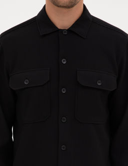 Siyah Comfort Fit Uzun Kollu G_mlek Ceket