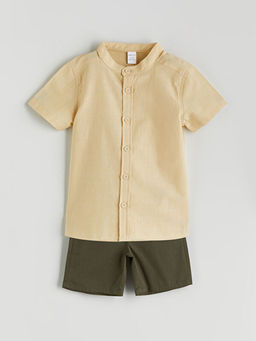 Hakim Yaka Erkek ?ocuk G?mlek ve ?ort 2li,