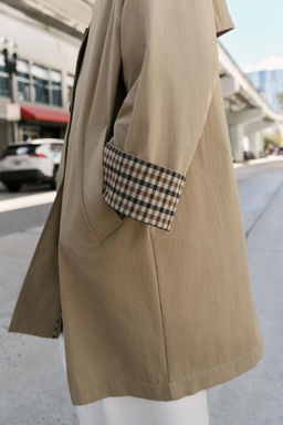 OVERSIZE TRENCH COAT WITH CHECK CUFFS - Zara фото 23